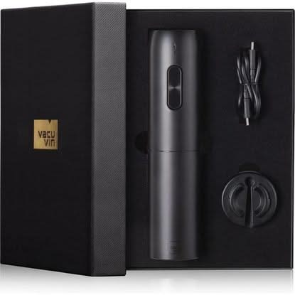 Ensemble d'ouvre-bouteille électrique Vacu Vin - Tire-bouchon - Noir - 2 pièces