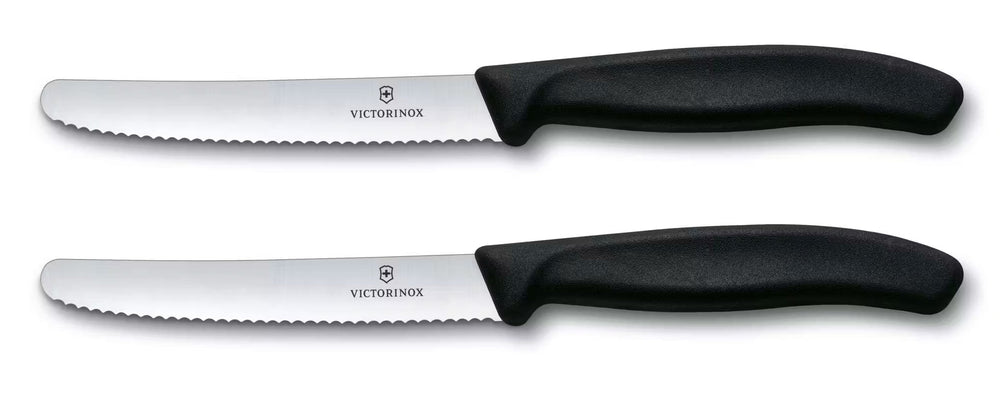 Couteaux à tomates Victorinox Swiss Classic Crantés Noir - 11 cm - 2 pièces
