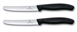 Couteaux à tomates Victorinox Swiss Classic Crantés Noir - 11 cm - 2 pièces