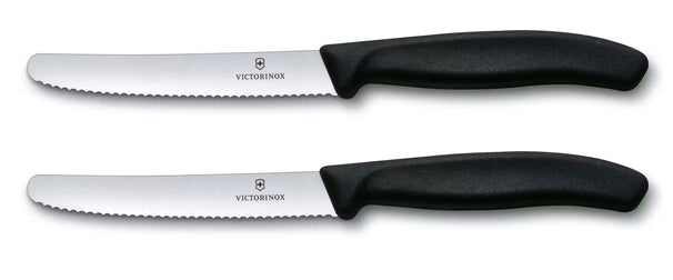 Couteaux à tomates Victorinox Swiss Classic Crantés Noir - 11 cm - 2 pièces