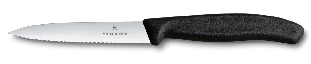 Ensemble de couteaux d'office Victorinox Swiss Classic noir - 10 cm - 2 pièces - Couteau cranté & lisse