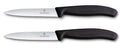 Ensemble de couteaux d'office Victorinox Swiss Classic noir - 10 cm - 2 pièces - Couteau cranté & lisse