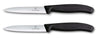 Ensemble de couteaux d'office Victorinox Swiss Classic noir - 10 cm - 2 pièces - Couteau cranté & lisse