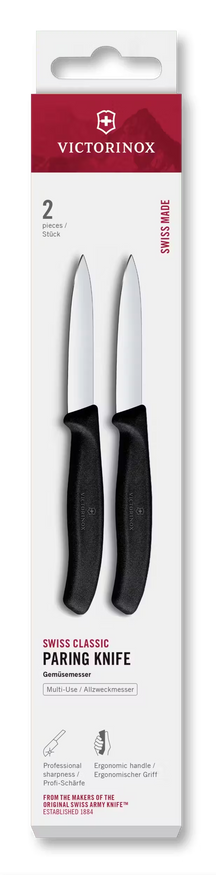 Couteau d'Office Victorinox Swiss Classic Noir - 8 cm - 2 pièces