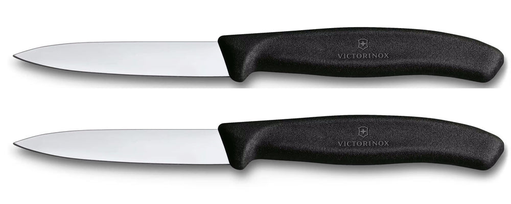 Couteau d'Office Victorinox Swiss Classic Noir - 8 cm - 2 pièces