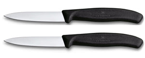 Couteau d'Office Victorinox Swiss Classic Noir - 8 cm - 2 pièces