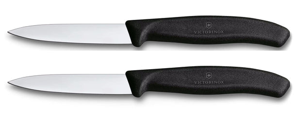 Couteau d'Office Victorinox Swiss Classic Noir - 8 cm - 2 pièces