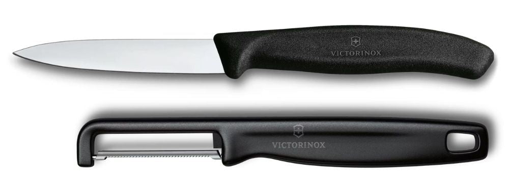 Ensemble de couteaux éplucheur Victorinox Swiss Classic Noir 2 pièces - Couteau d'Office & Éplucheur droit