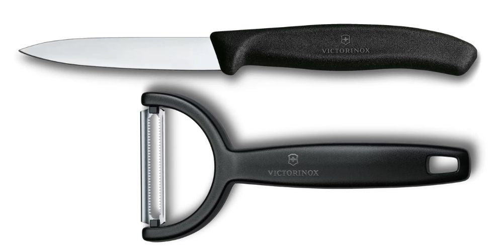 Ensemble de couteaux éplucheur Victorinox Swiss Classic Noir 2 pièces - Couteau d'Office & Éplucheur Y