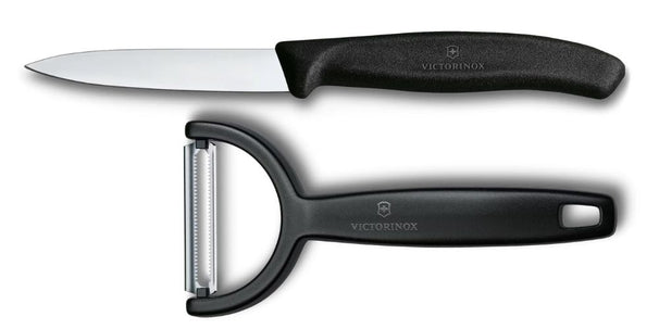 Ensemble de couteaux éplucheur Victorinox Swiss Classic Noir 2 pièces - Couteau d'Office & Éplucheur Y