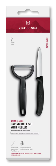 Ensemble de couteaux éplucheur Victorinox Swiss Classic Noir 2 pièces - Couteau d'Office & Éplucheur Y