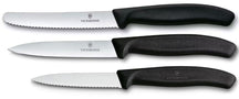 Ensemble de couteaux d'office Victorinox Swiss Classic Noir 3 pièces - Couteau à tomates, Couteau d'office & Couteau éplucheur