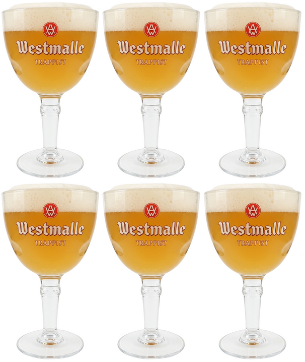 Set de verres a bière Westmalle - Verres Trappist - 330 ml - 6 pièces