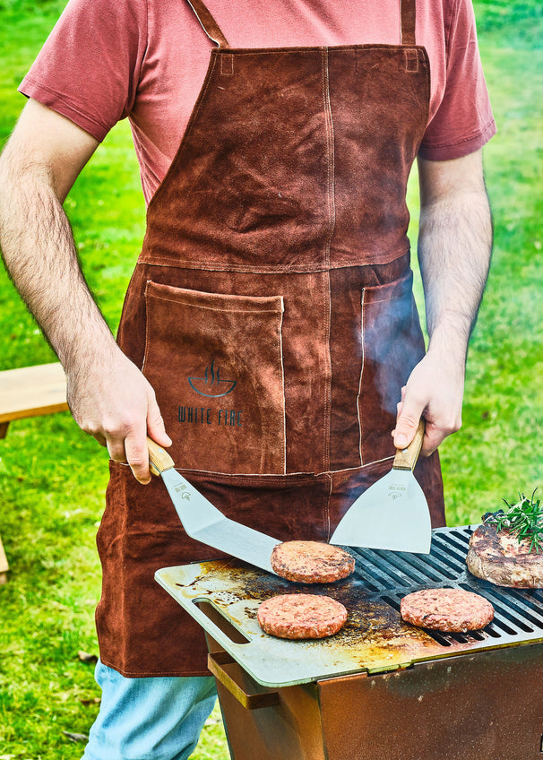Tablier de Barbecue White Fire en Cuir - Marron - Réglable