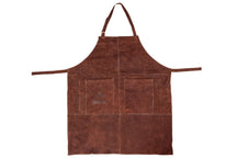 Ensemble Tablier & Gants de Barbecue White Fire en Cuir - Marron - 3 Pièces