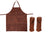 Ensemble Tablier & Gants de Barbecue White Fire en Cuir - Marron - 3 Pièces
