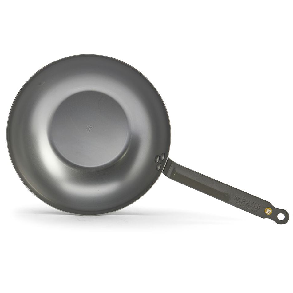 Wok bombé de Buyer Mineral B Element - ø 28 cm / 3 litres - sans revêtement antiadhésif