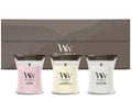 Coffret Cadeau Bougies Parfumées Mini WoodWick Blooming Trio - 3 Pièces - Bougie Parfumée en Verre - Mèche en Bois