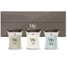 Coffret Cadeau Bougies Parfumées Mini WoodWick Woodland Trio - 3 Pièces - Bougie Parfumée en Verre - Mèche en Bois