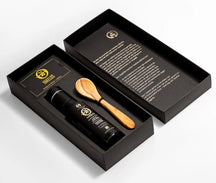 Huile d'olive extra vierge biologique Yakelos - Coffret dégustation de 100 ml avec cuillère en bois d'olivier