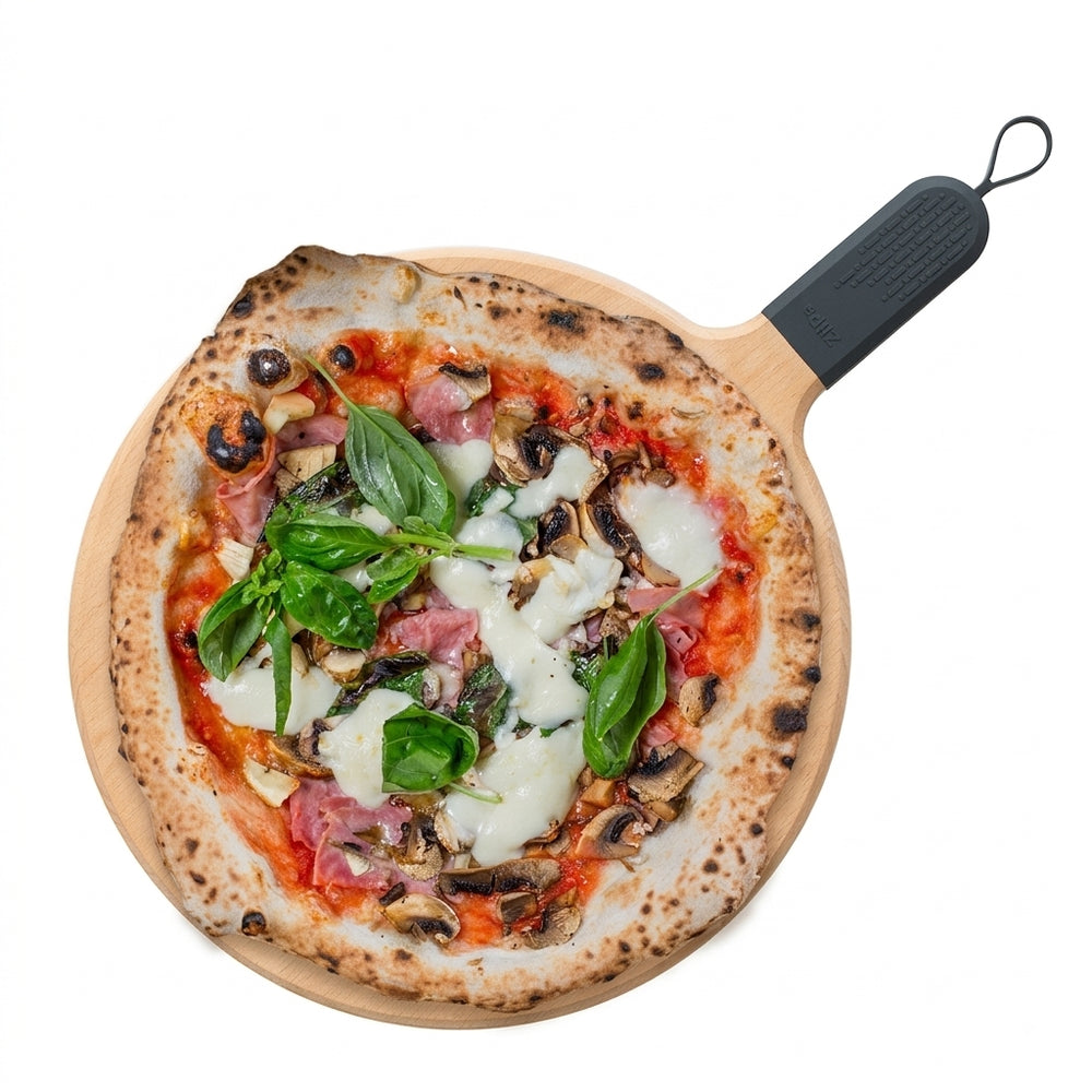 Planche de service / Planche à pizza ZiiPa Sora en bois de hêtre et ardoise - ø 31 cm