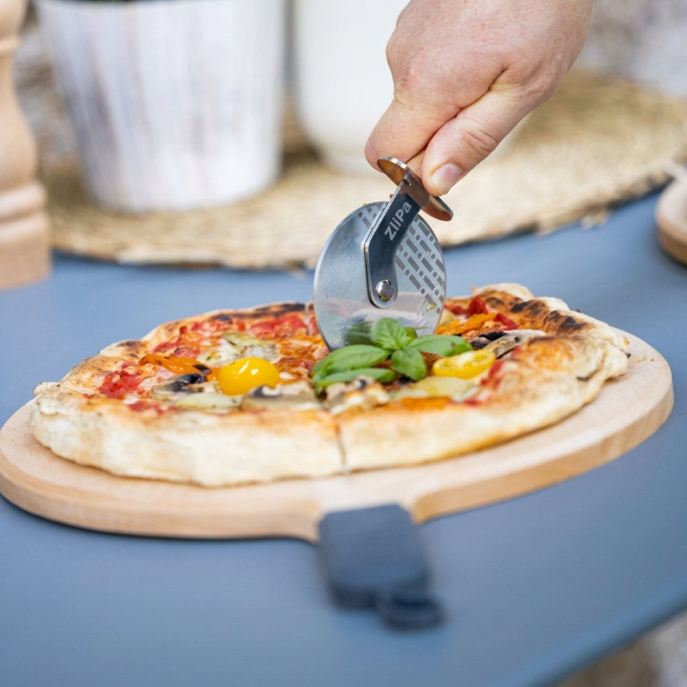 Planche de service / Planche à pizza ZiiPa Sora en bois de hêtre et ardoise - ø 31 cm