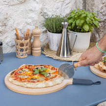 Planche de service / Planche à pizza ZiiPa Sora en bois de hêtre et ardoise - ø 31 cm